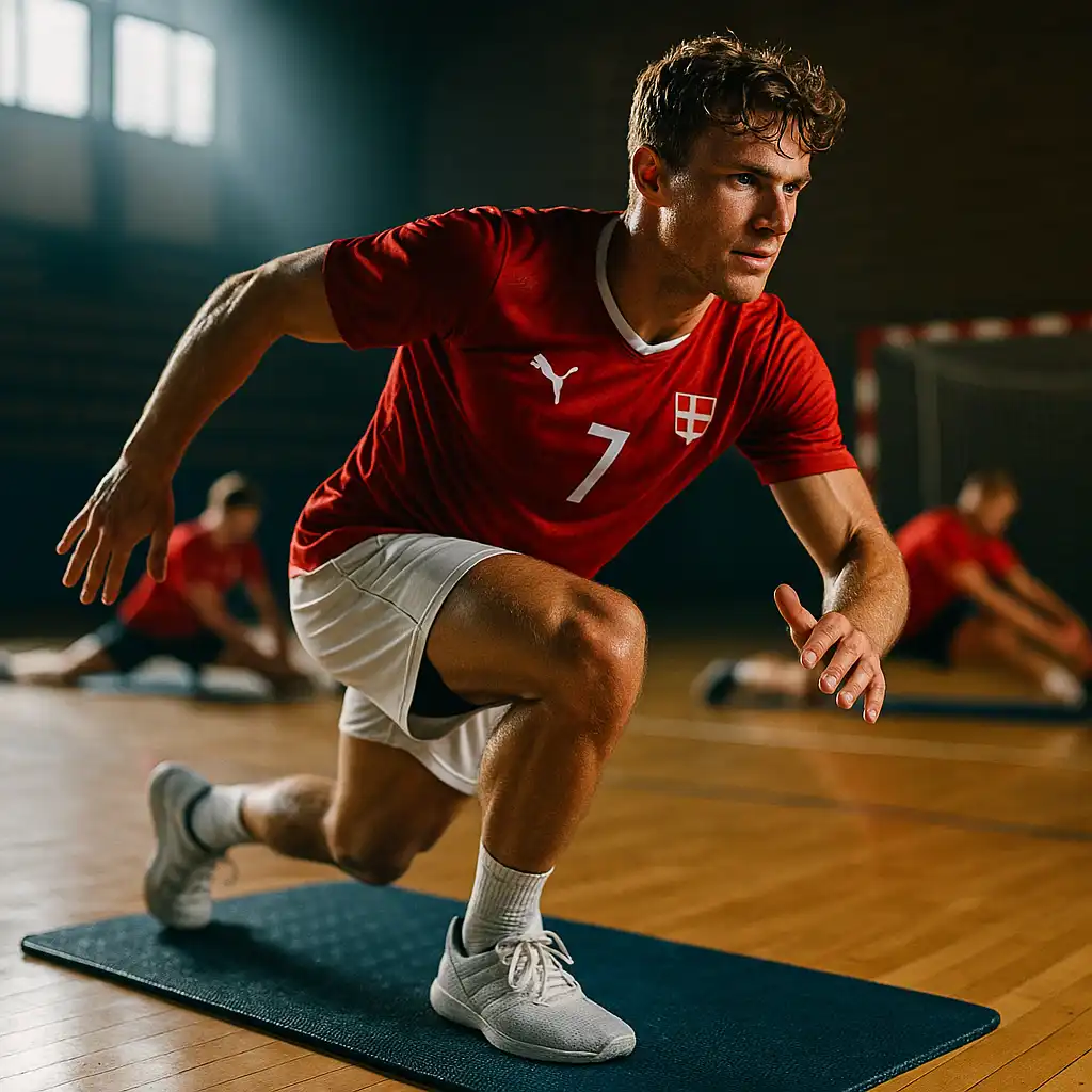 Sådan bruger du yogamåtten til bedre håndboldbalance